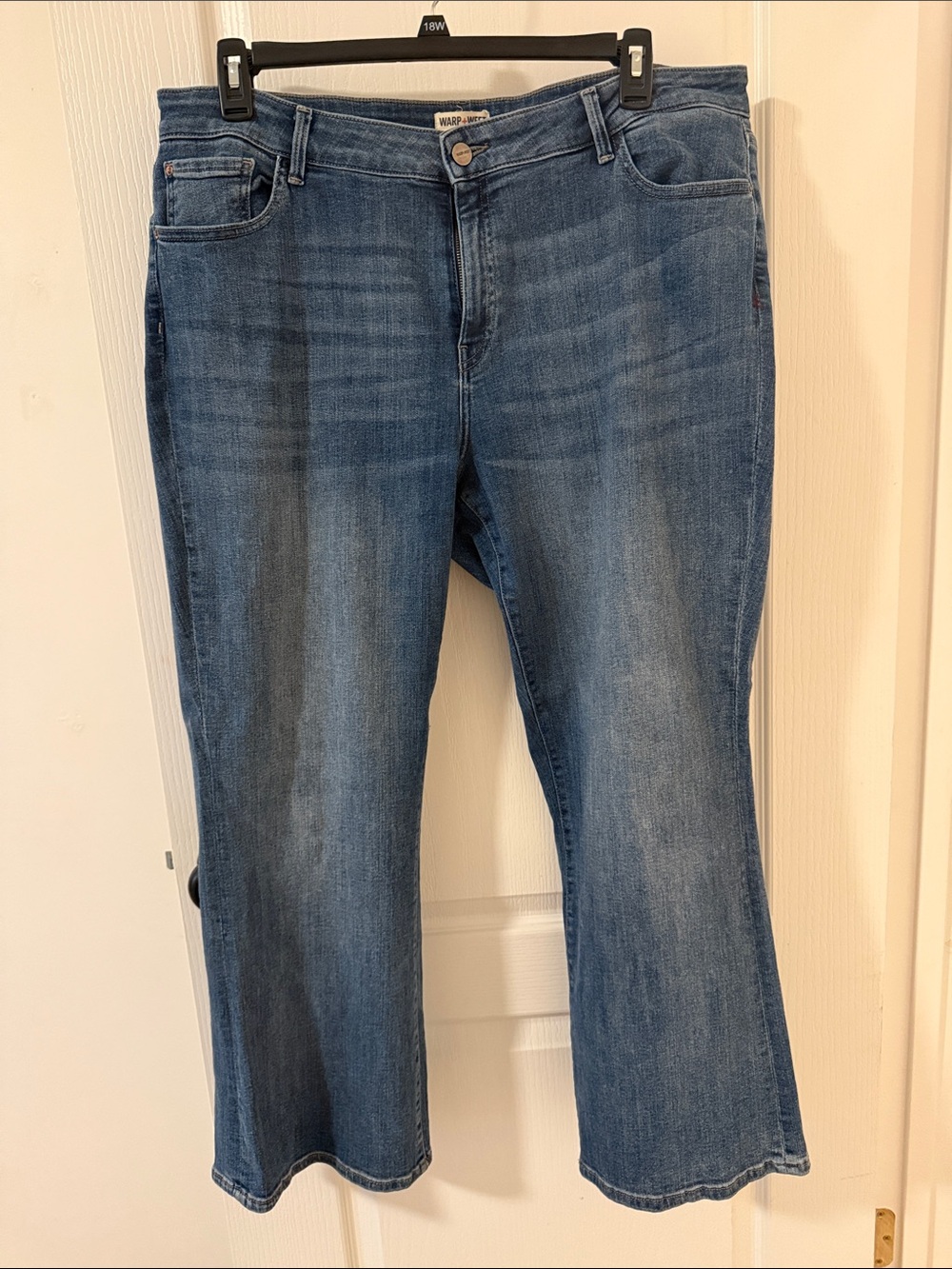 Warp + Weft Mid-Rise Blue Wide Leg Jeans